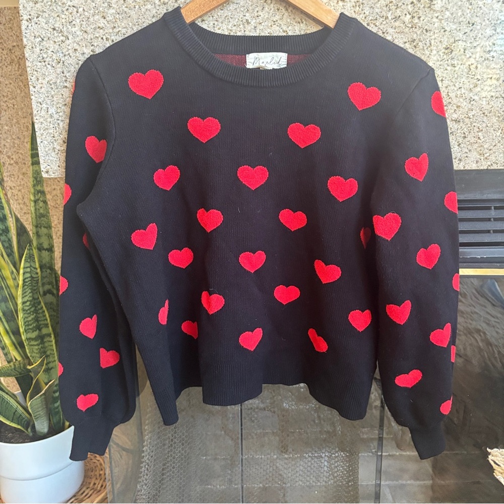 Marled Heart Sweater